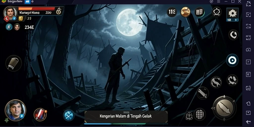 Tangkapan layar gameplay <strong>234E</strong> yang menampilkan suasana Horror yang mencekam.