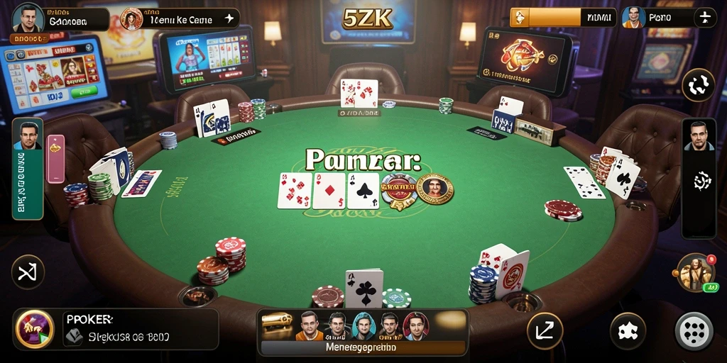 Tampilan gameplay Poker yang menarik di 5ZK.