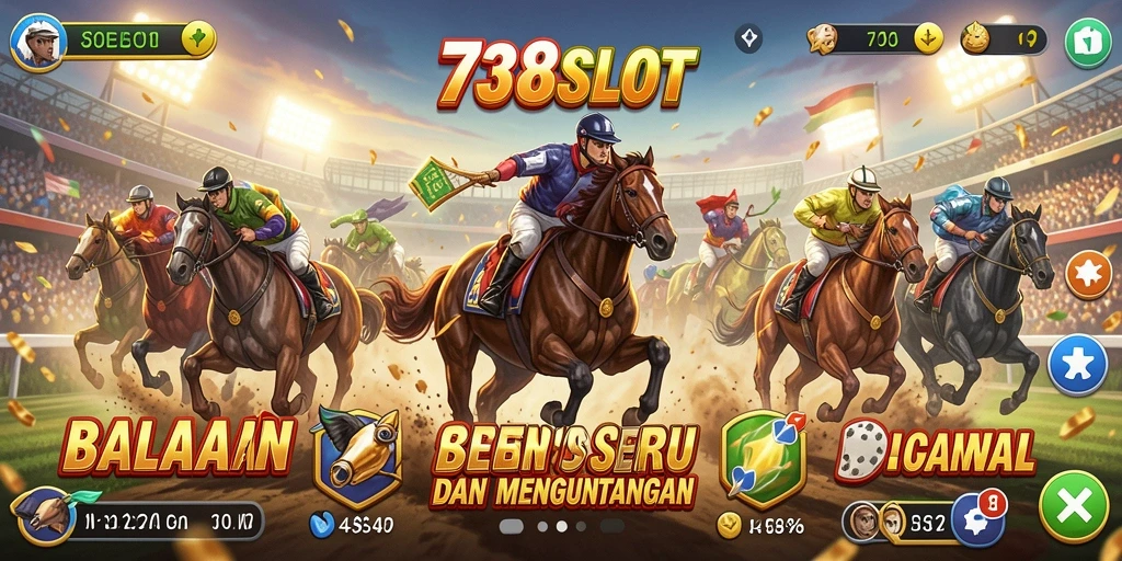 Tampilan menarik dari gameplay balapan di 738SLOT.