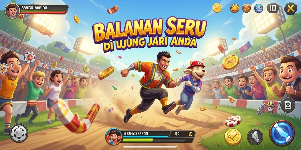 Tampilan menarik dari gameplay balap di 888IDR