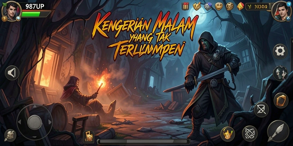 Tangkapan layar 987UP menampilkan momen mencekam dalam gameplay horor.