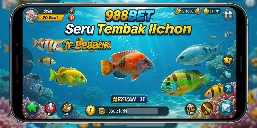 Tampilan gameplay seru dalam 988BET saat menembak ikan.