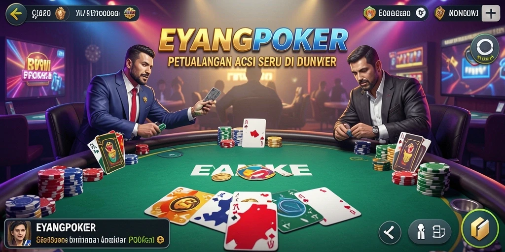Screenshot menunjukkan aksi seru dalam permainan poker yang mendebarkan.