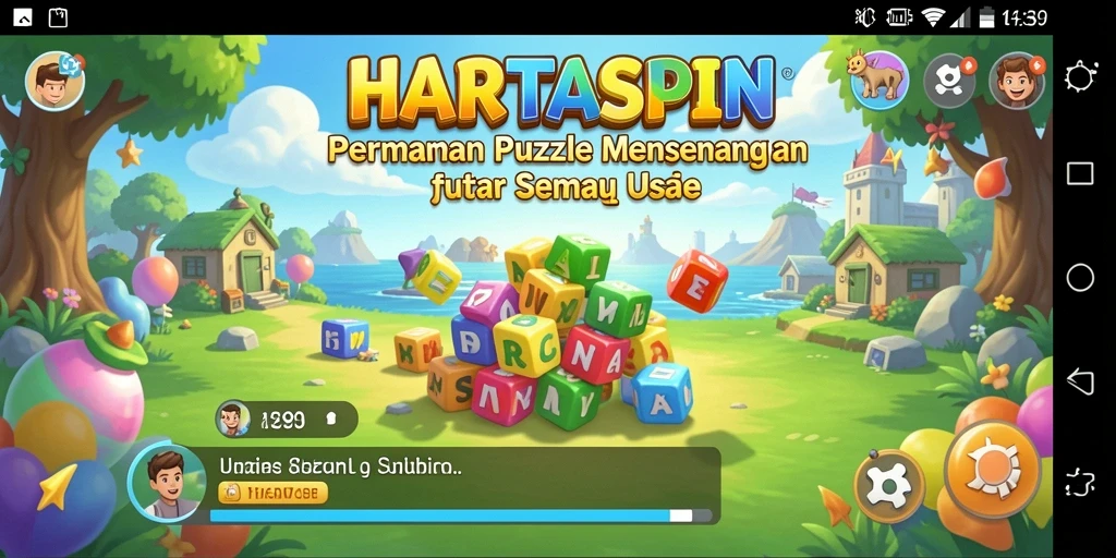 Screenshot gameplay HARTASPIN menampilkan berbagai puzzle yang menarik untuk dipecahkan.