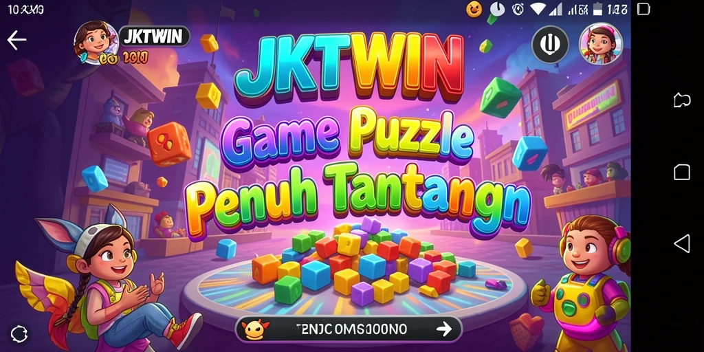Screenshot JKTWIN menampilkan gameplay puzzle yang seru.