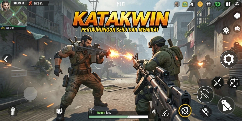 Tampilan aksi mendebarkan dari gameplay KATAKWIN yang penuh tantangan.