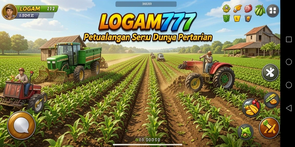 Tangkapan layar LOGAM777 menunjukkan aksi bertani yang menyenangkan dan interaktif.