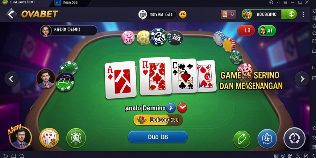 Tampilan menarik gameplay Domino dengan teman-teman.