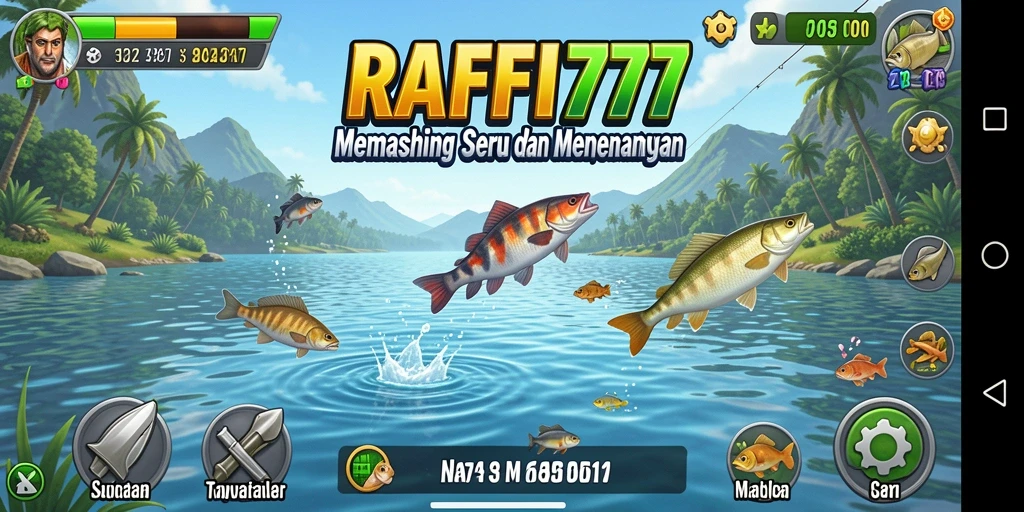 Screenshot gameplay RAFFI777 yang menampilkan keseruan memancing.