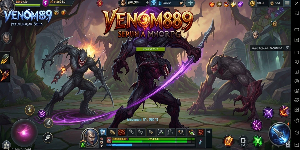 Screenshot gameplay VENOM889 menampilkan aksi pertempuran yang mendebarkan.