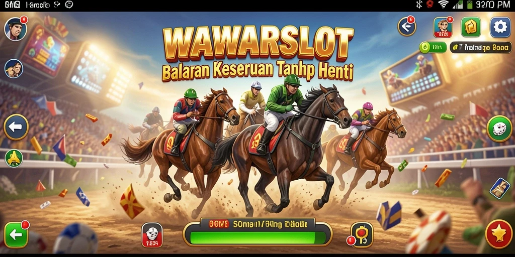 Tampilan gameplay WAWARSLOT yang mendebarkan dalam balapan.