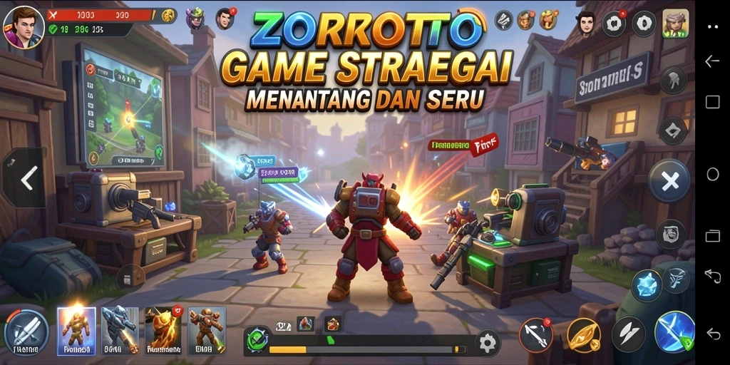 Screenshot utama ZORTOTO menampilkan aksi seru dalam gameplay strategi.